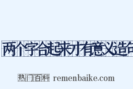 两个字合起来才有意义造句是什么意思的图片